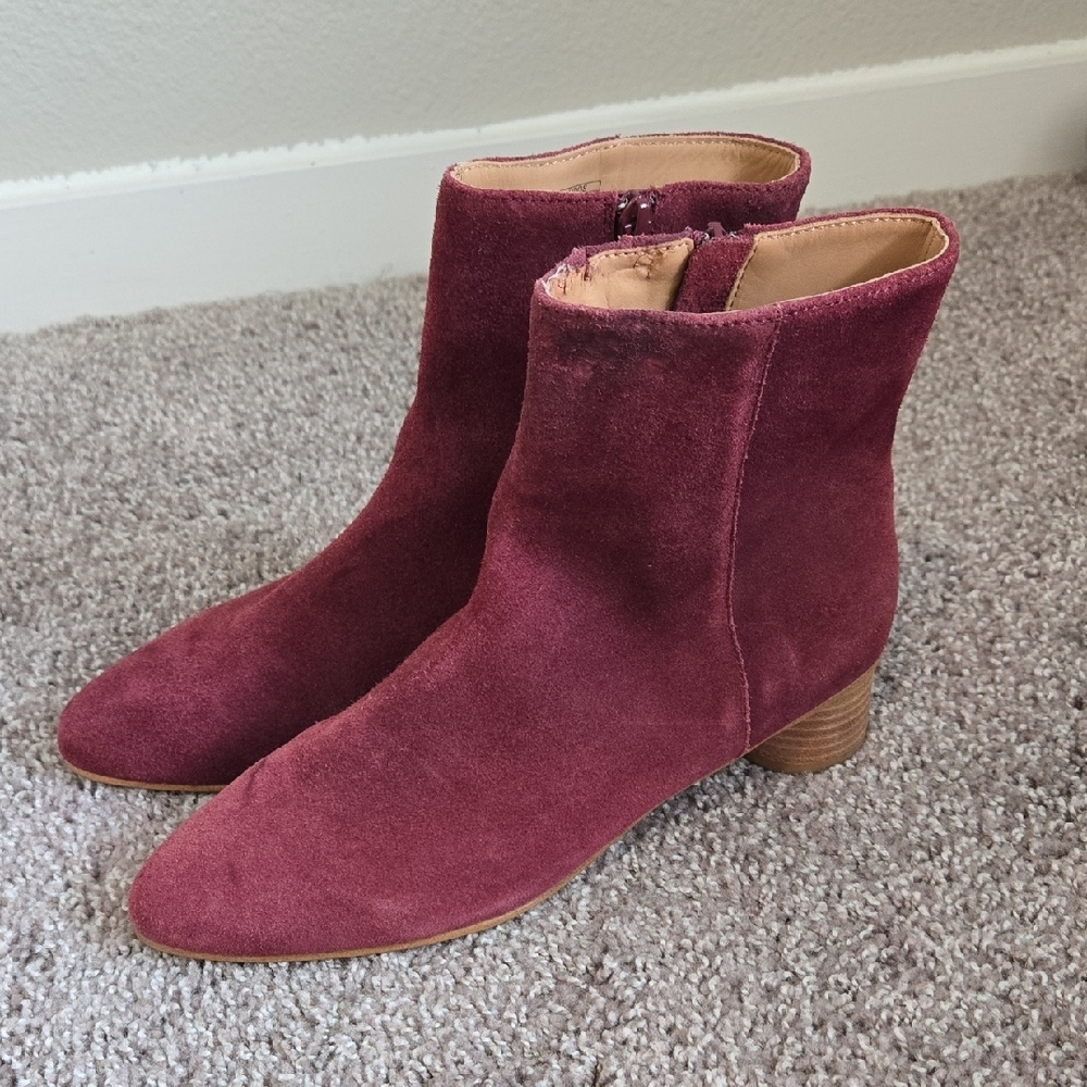 Soludos Lenna Burgundy Ankle Booties